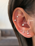 Single Diamond Prong Flat Back Stud