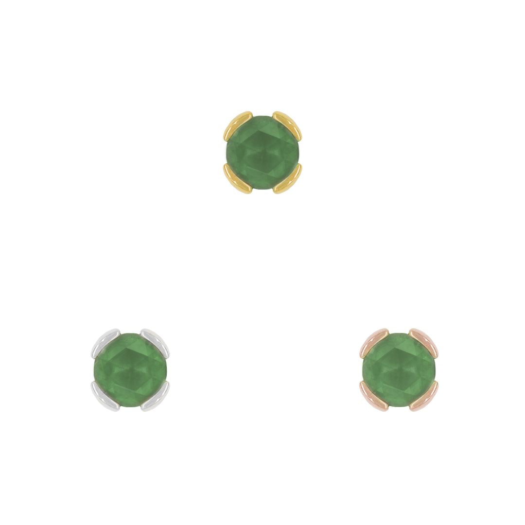 Peekaboo - Sandblasted Green Tourmaline - Threadless End