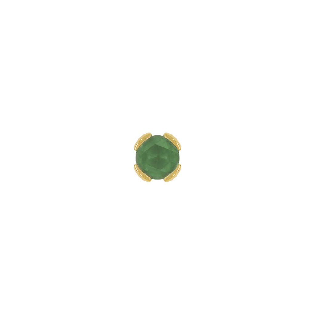 Peekaboo - Sandblasted Green Tourmaline - Threadless End