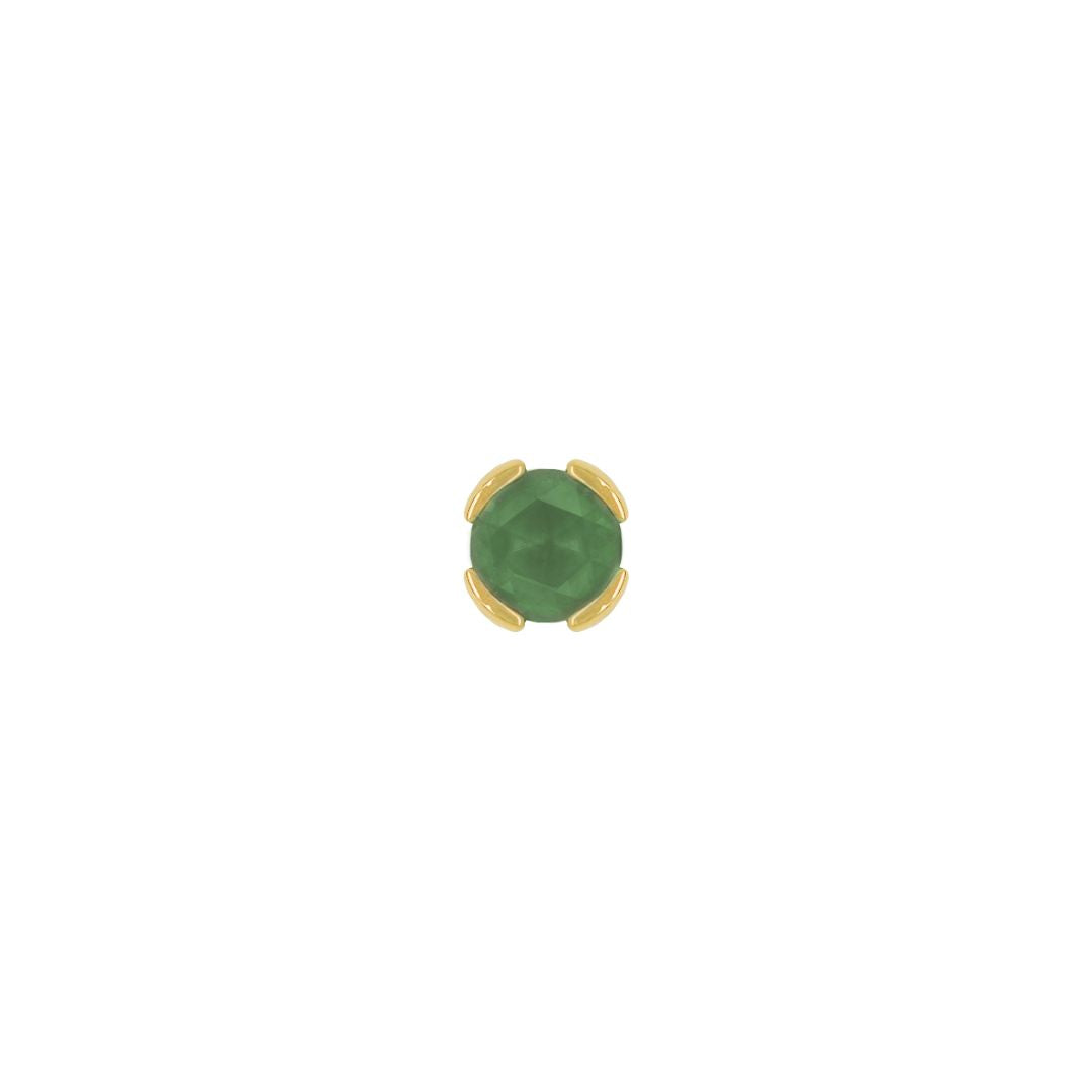 Peekaboo - Sandblasted Green Tourmaline - Threadless End