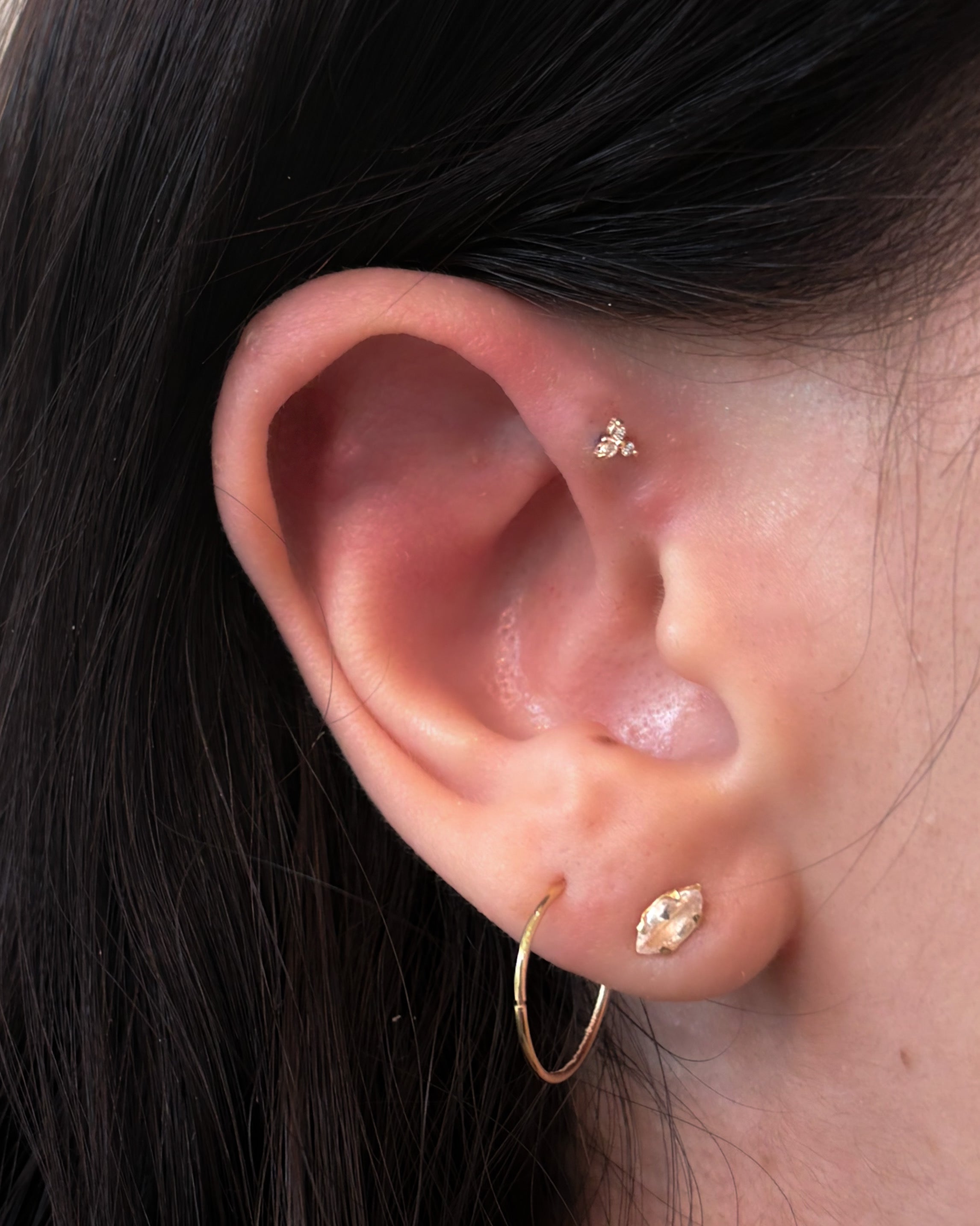 Mini Trinity Diamond Flat Back Stud