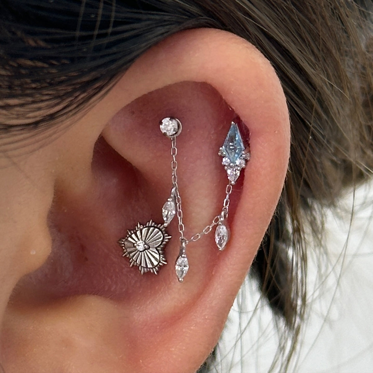 Forward helix triple stack at Piercing Lab Calgary