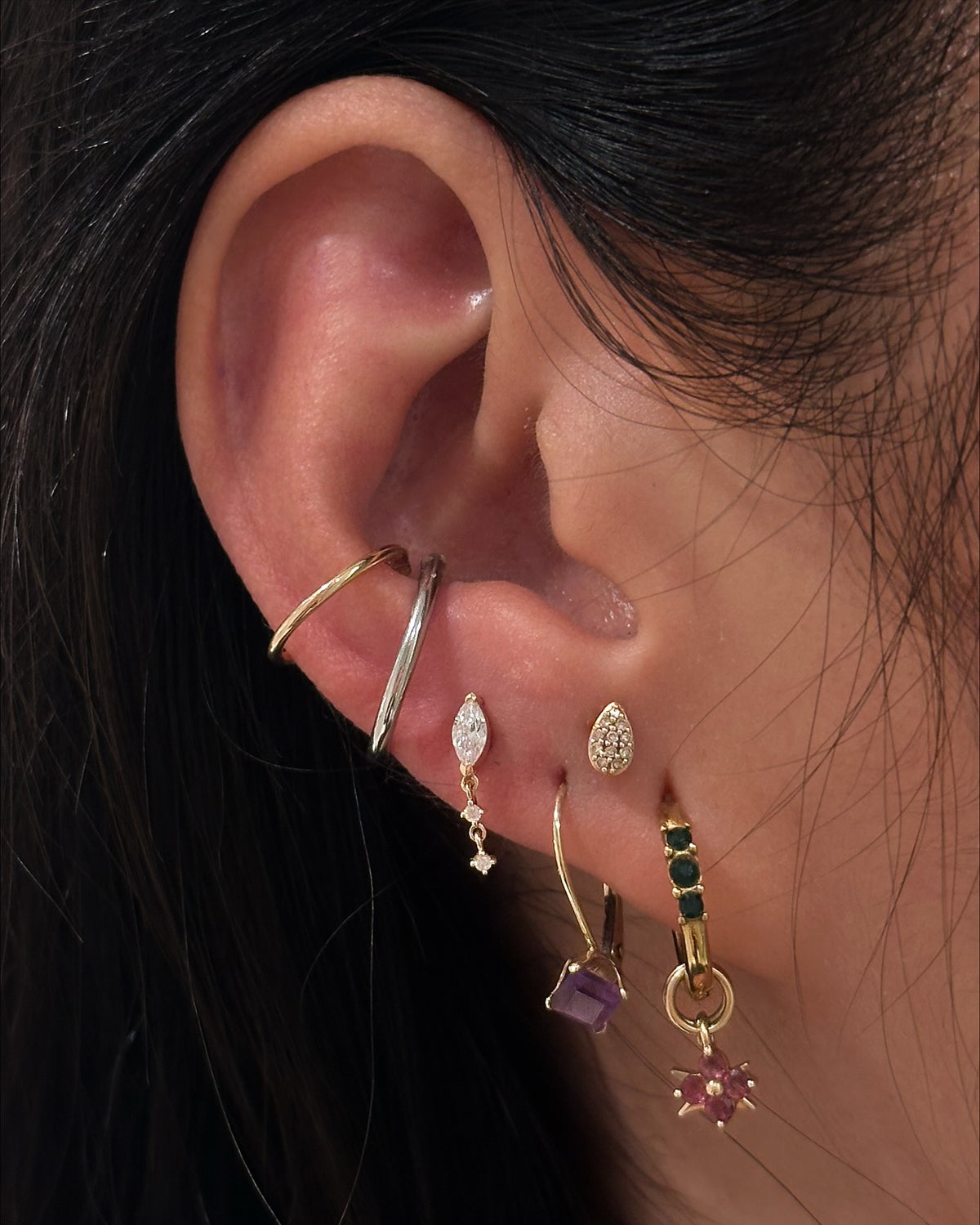 Niori jewelry curated ear at Piercing Lab Calgary
