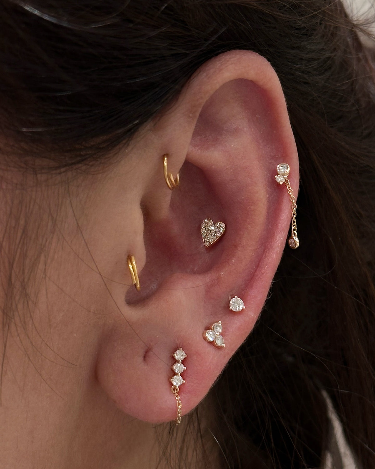 Statement conch with helix stack at Piercing Lab Calgary