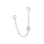 Bezel Teardrop Chain with CZ