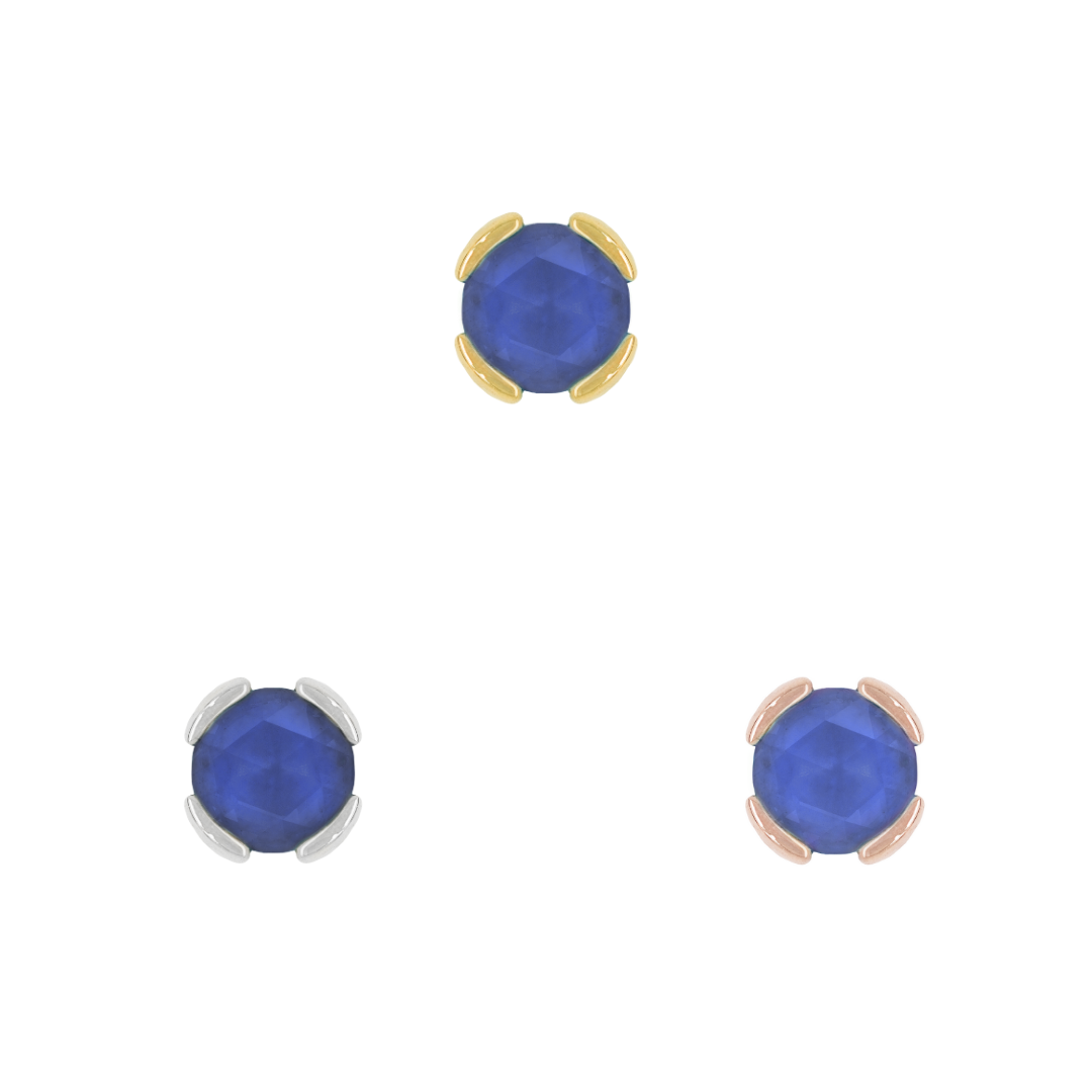 Peekaboo - Sandblasted London Blue Topaz - Threadless End