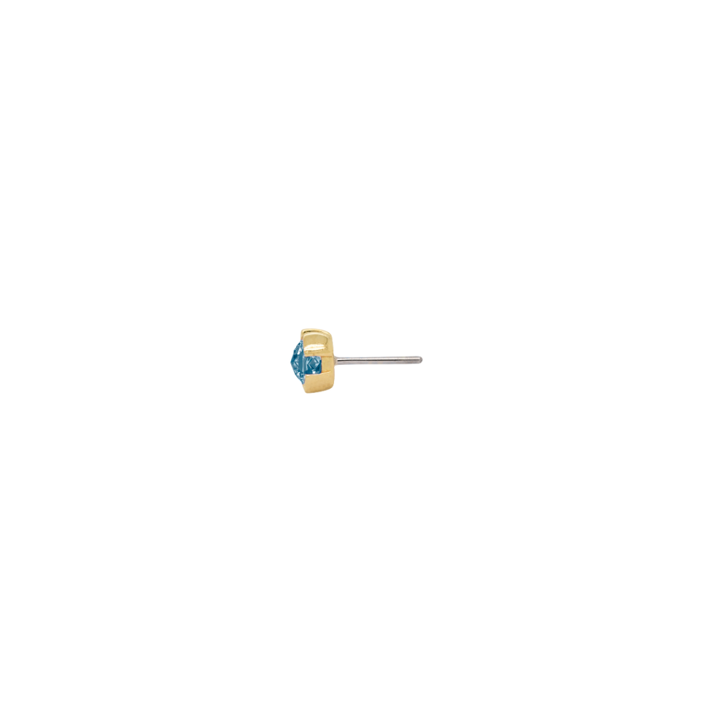 Peekaboo - Sandblasted London Blue Topaz - Threadless End