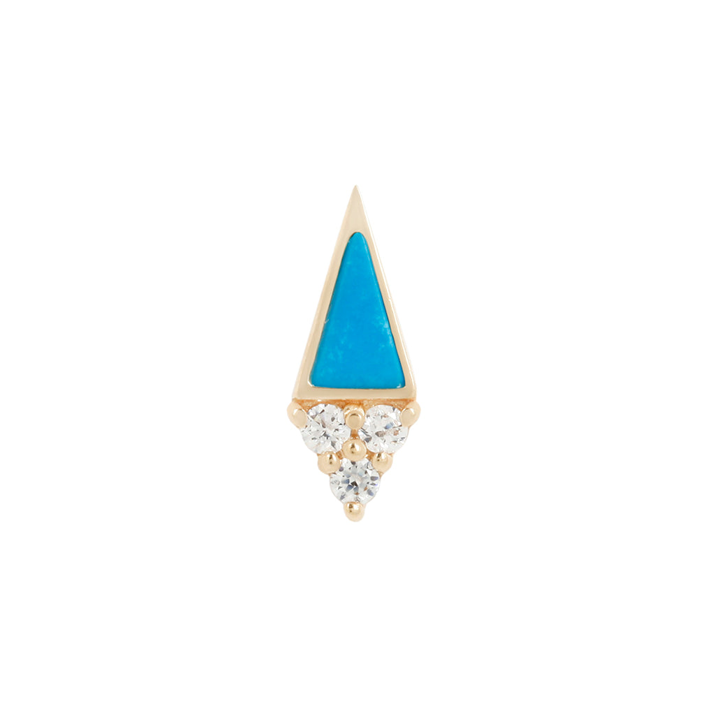 Spotlight - Turquoise + CZ - Threadless End