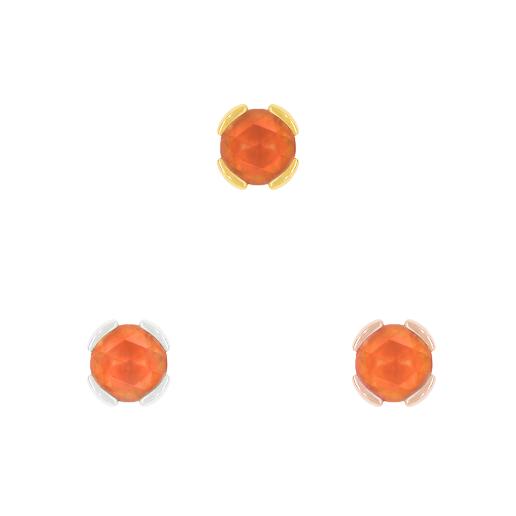 Peekaboo - Sandblasted Orange Garnet - Threadless End