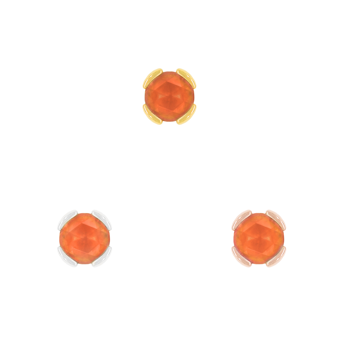 Peekaboo - Sandblasted Orange Garnet - Threadless End