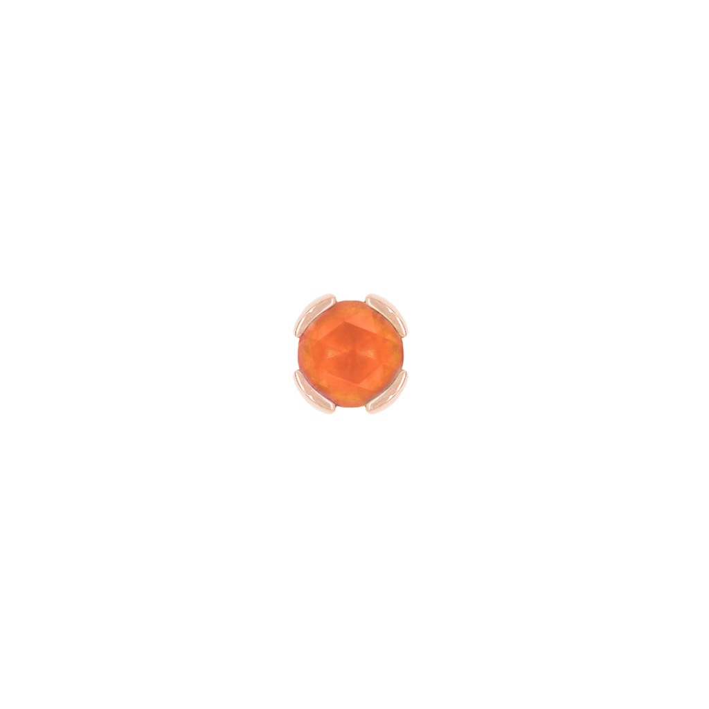 Peekaboo - Sandblasted Orange Garnet - Threadless End