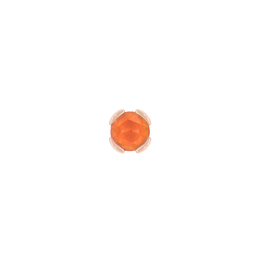 Peekaboo - Sandblasted Orange Garnet - Threadless End