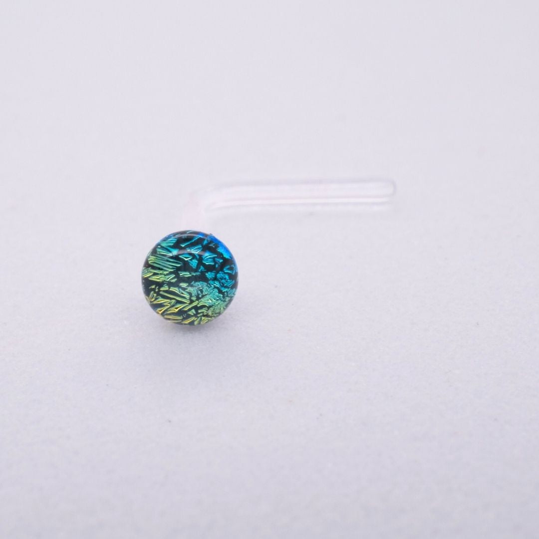 Glass Nostril Retainer - Assorted Colors Dichro