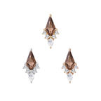 Afterglow - Smoky Quartz + CZ - Flat Back Stud