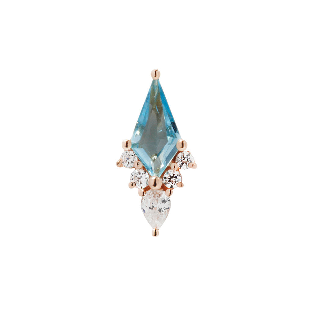 Afterglow - Swiss Blue Topaz + CZ - Threadless End