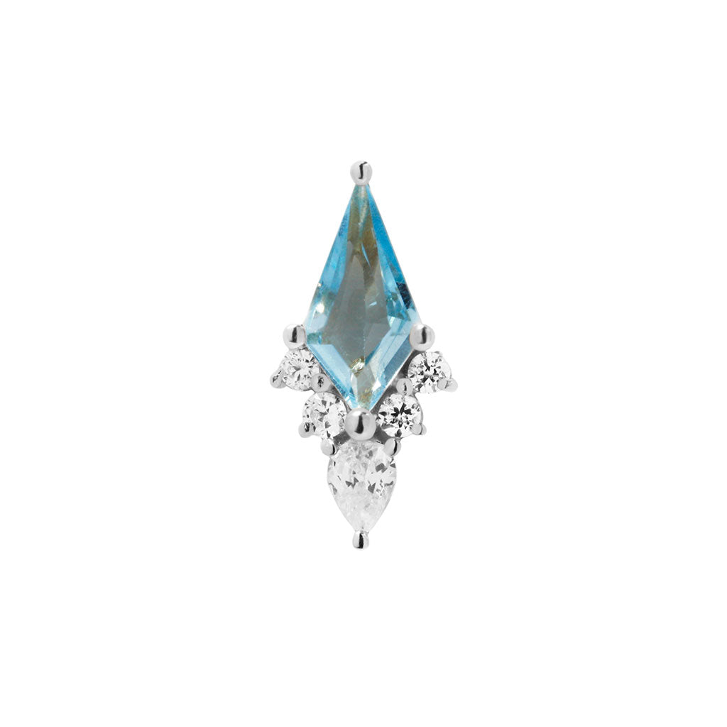 Afterglow - Swiss Blue Topaz + CZ - Threadless End