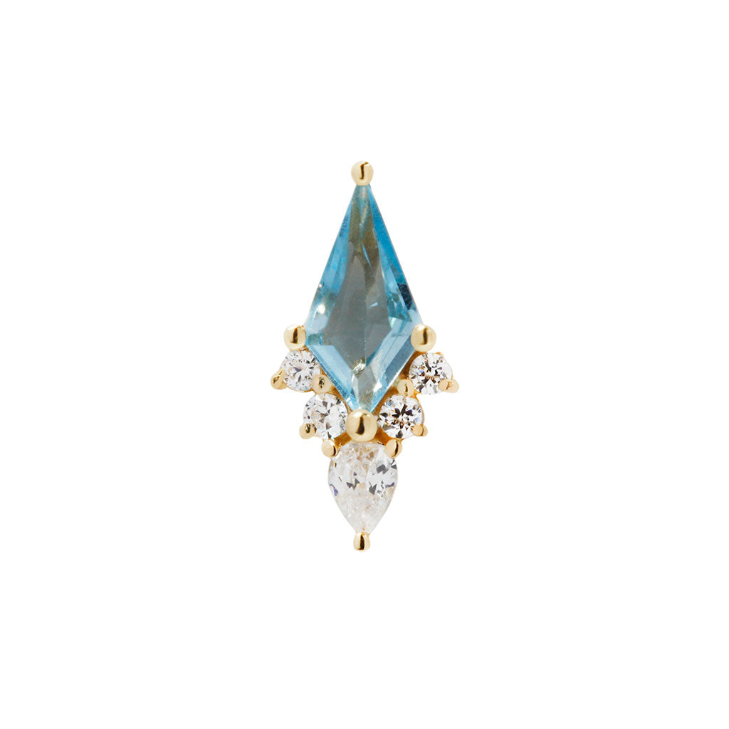 Afterglow - Swiss Blue Topaz + CZ - Threadless End