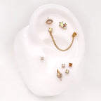 Afterglow - Citrine + CZ - Flat Back Stud