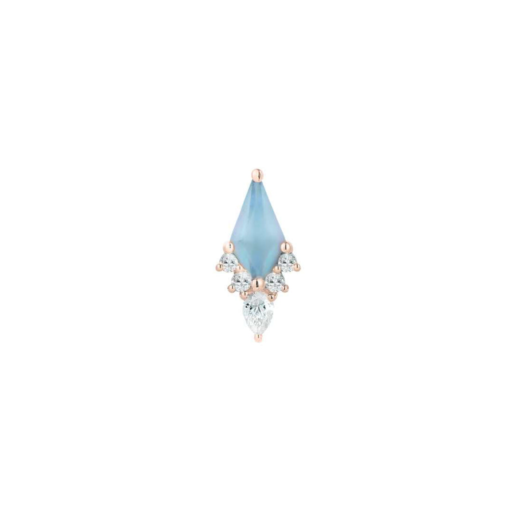 Afterglow - Sandblasted Swiss Blue Topaz - Threadless End
