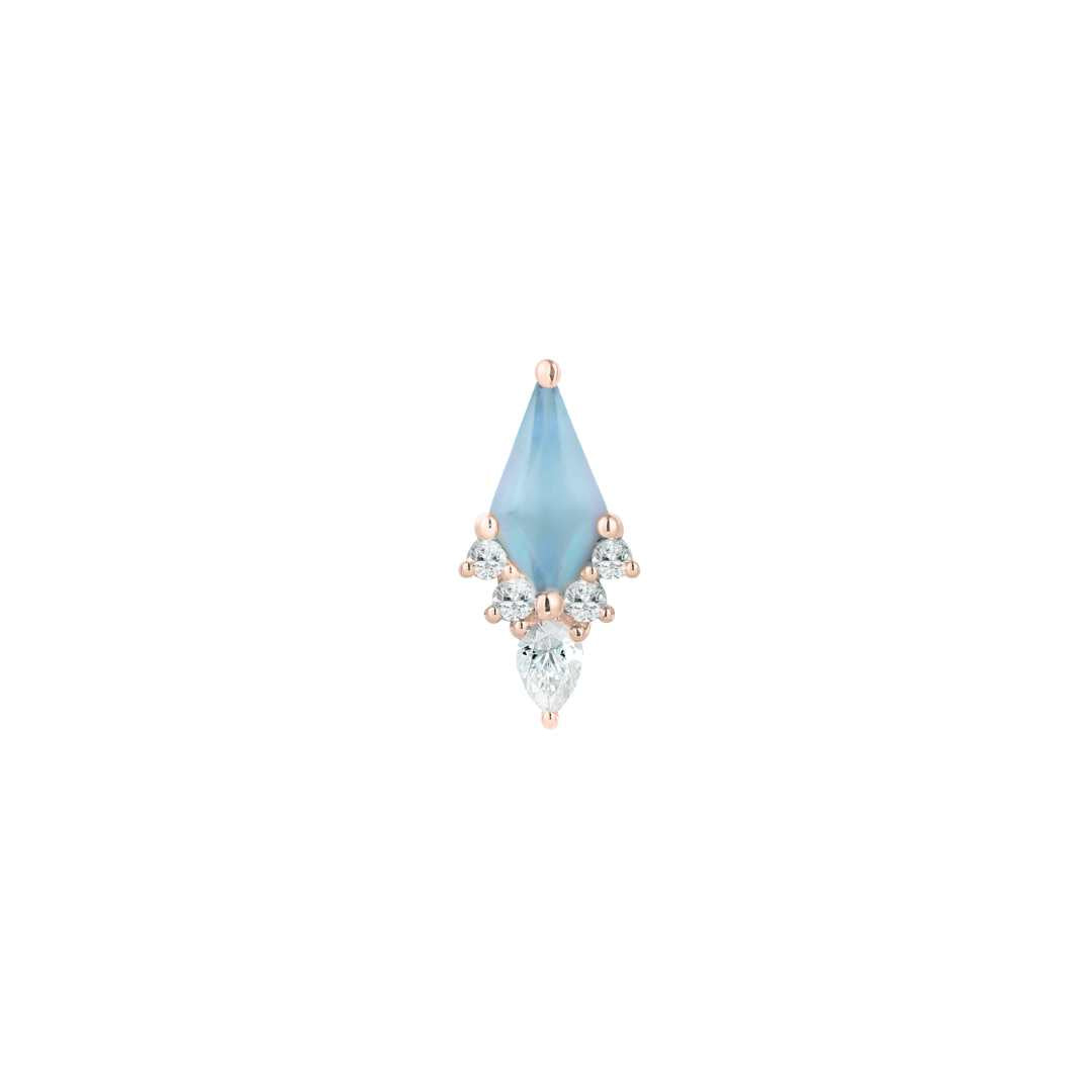 Afterglow - Sandblasted Swiss Blue Topaz - Threadless End