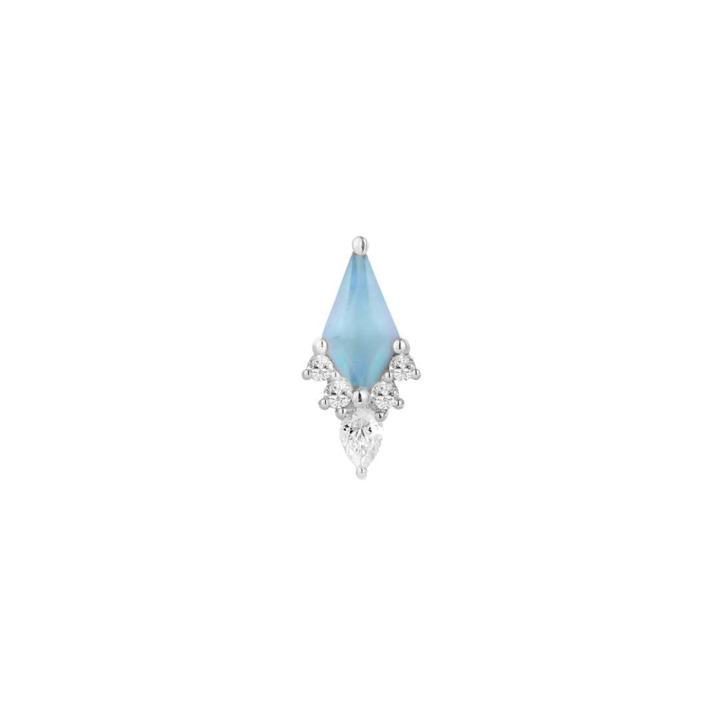 Afterglow - Sandblasted Swiss Blue Topaz - Threadless End