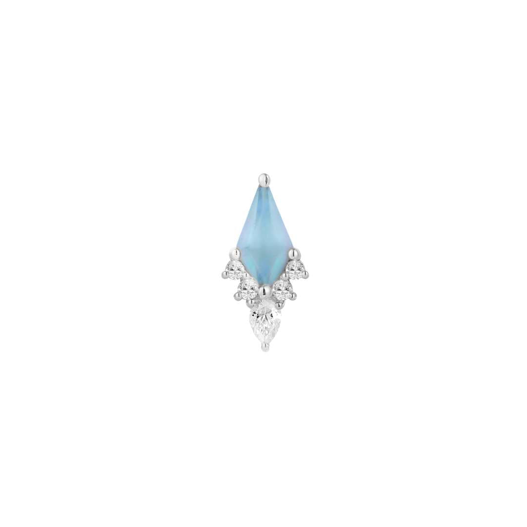 Afterglow - Sandblasted Swiss Blue Topaz - Threadless End