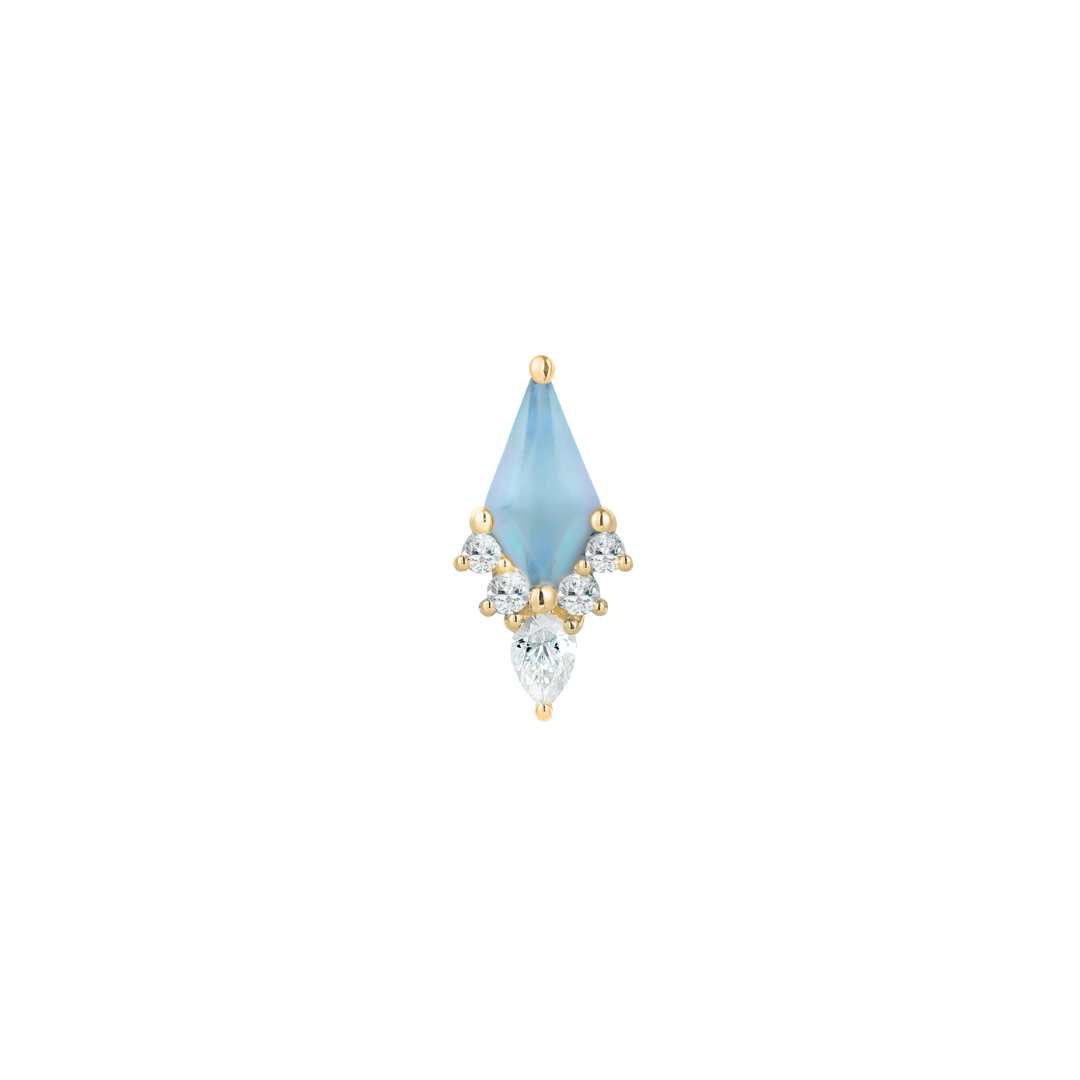 Afterglow - Sandblasted Swiss Blue Topaz - Threadless End