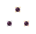 Prong Gem Flat Back Stud with Amethyst