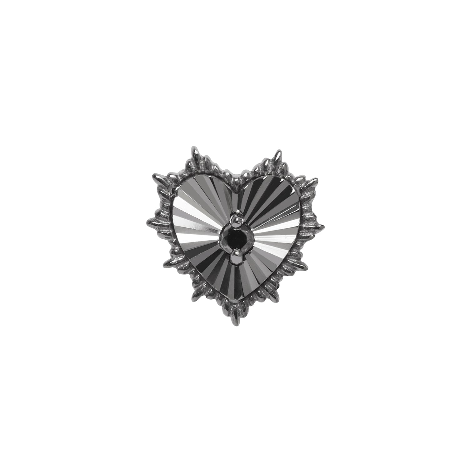 Bad Romance Black Rhodium Threadless End with Black Diamond