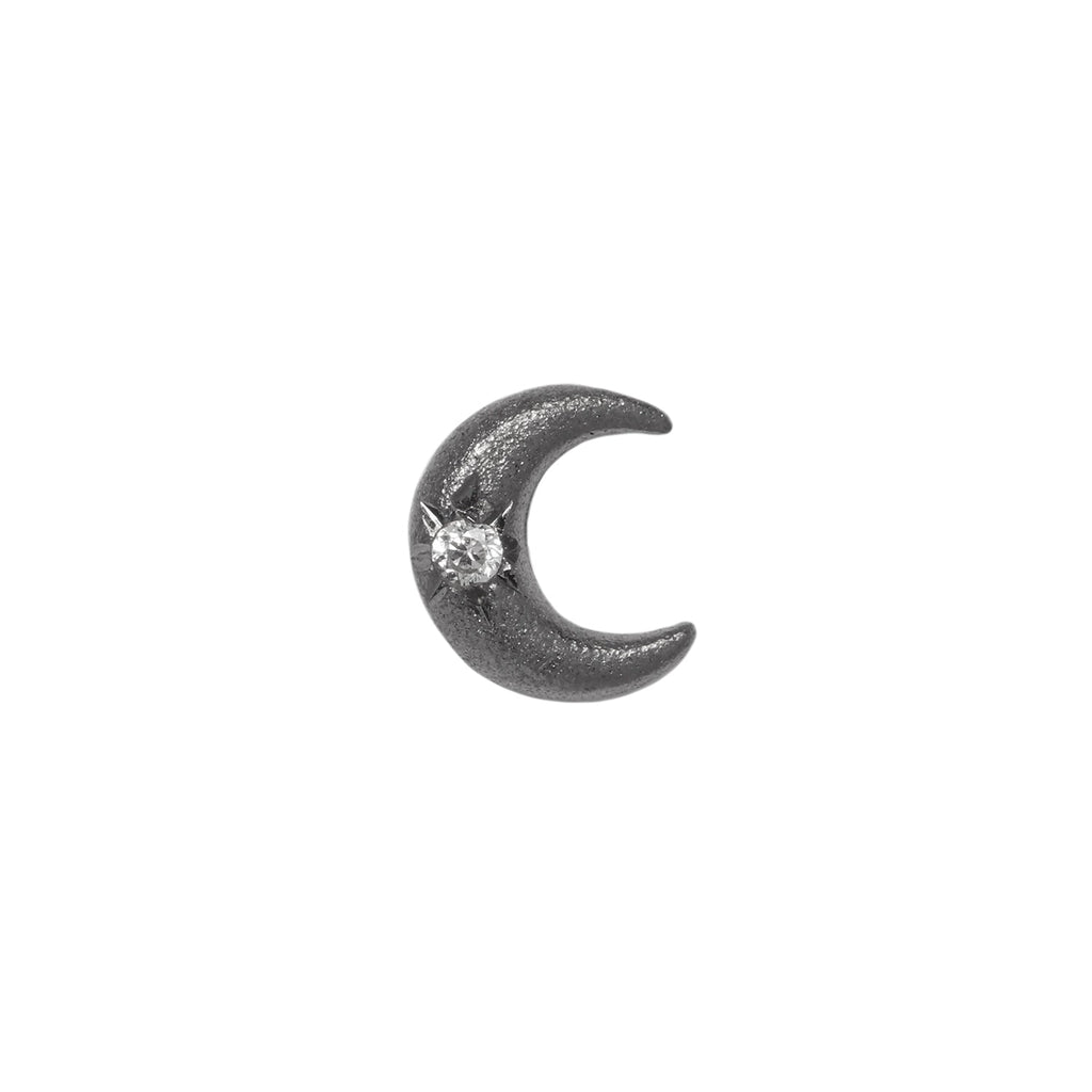 Black Moon Black Rhodium Threadless End with CZ