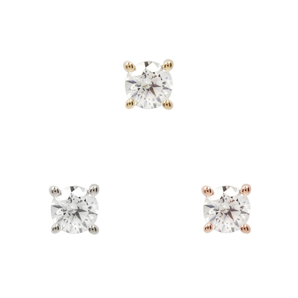Prong Gem Threadless End with Swarovski CZ