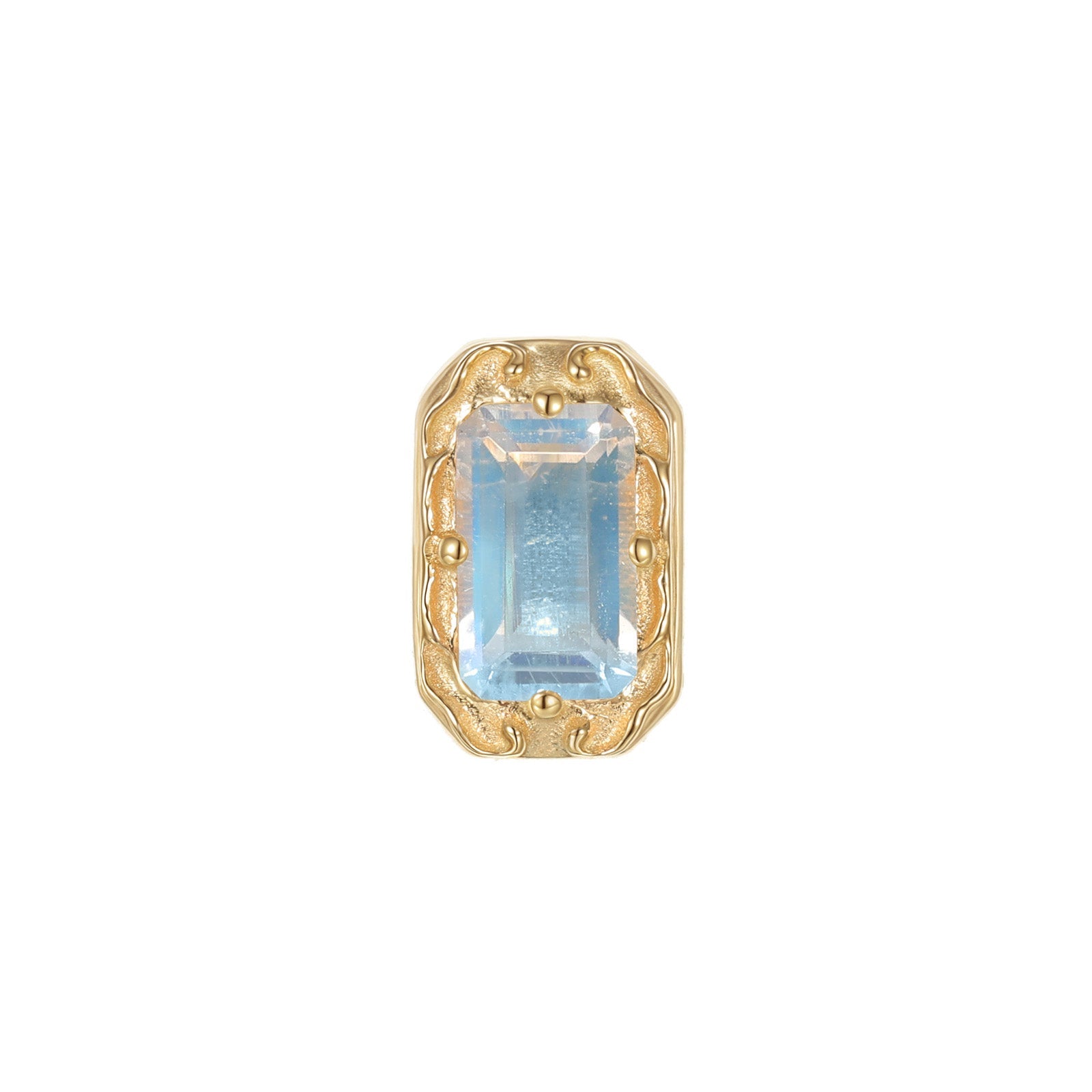 Versailles moonstone baroque-inspired threadless end in 14k gold for solo helix or flat styling