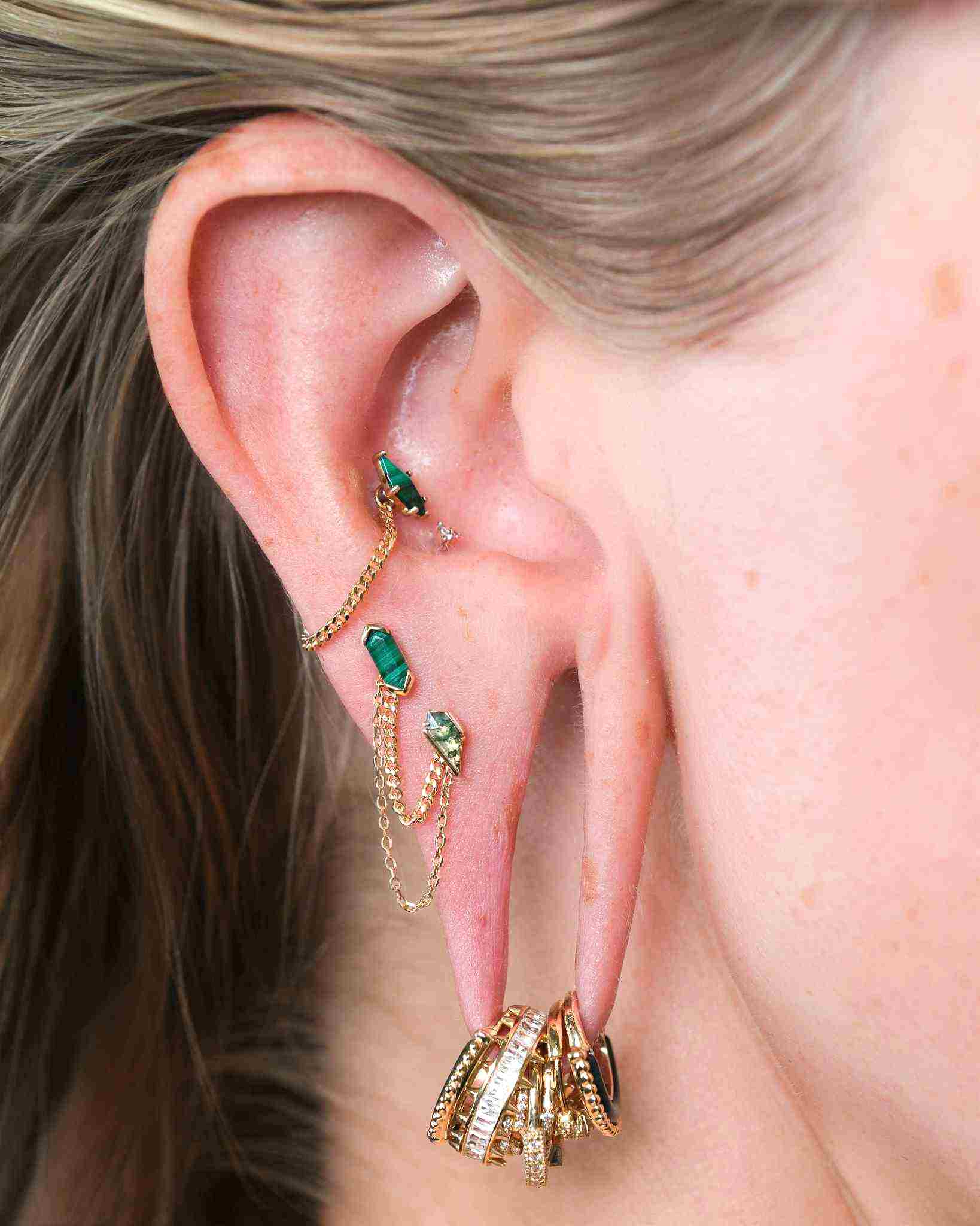 Vinyl Threadless End with Moss Agate