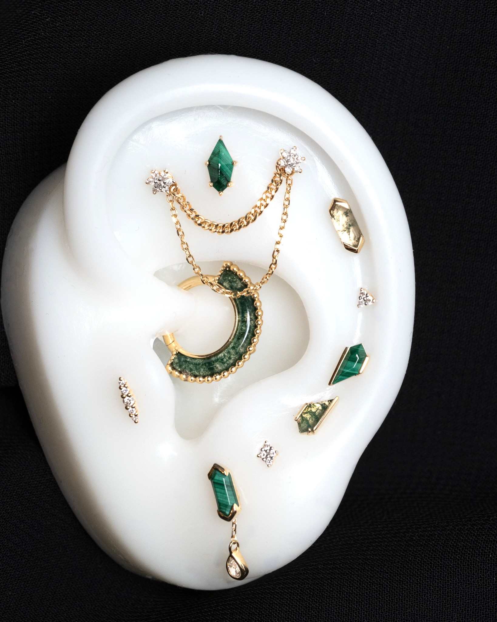 Vinyl Threadless End with Malachite