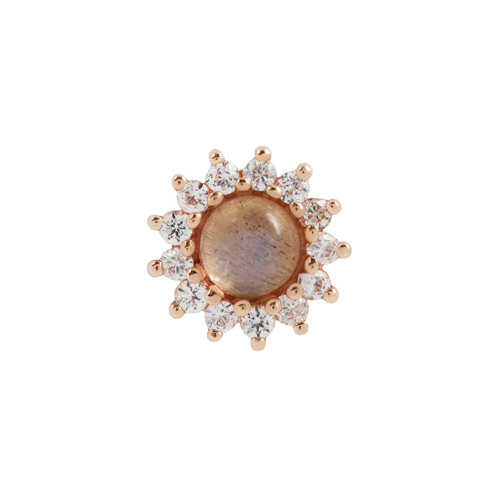 Delphine - Labradorite + White Sapphire - Threadless End