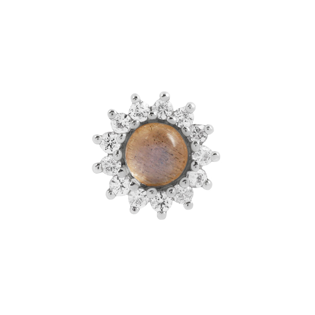Delphine - Labradorite + White Sapphire - Threadless End