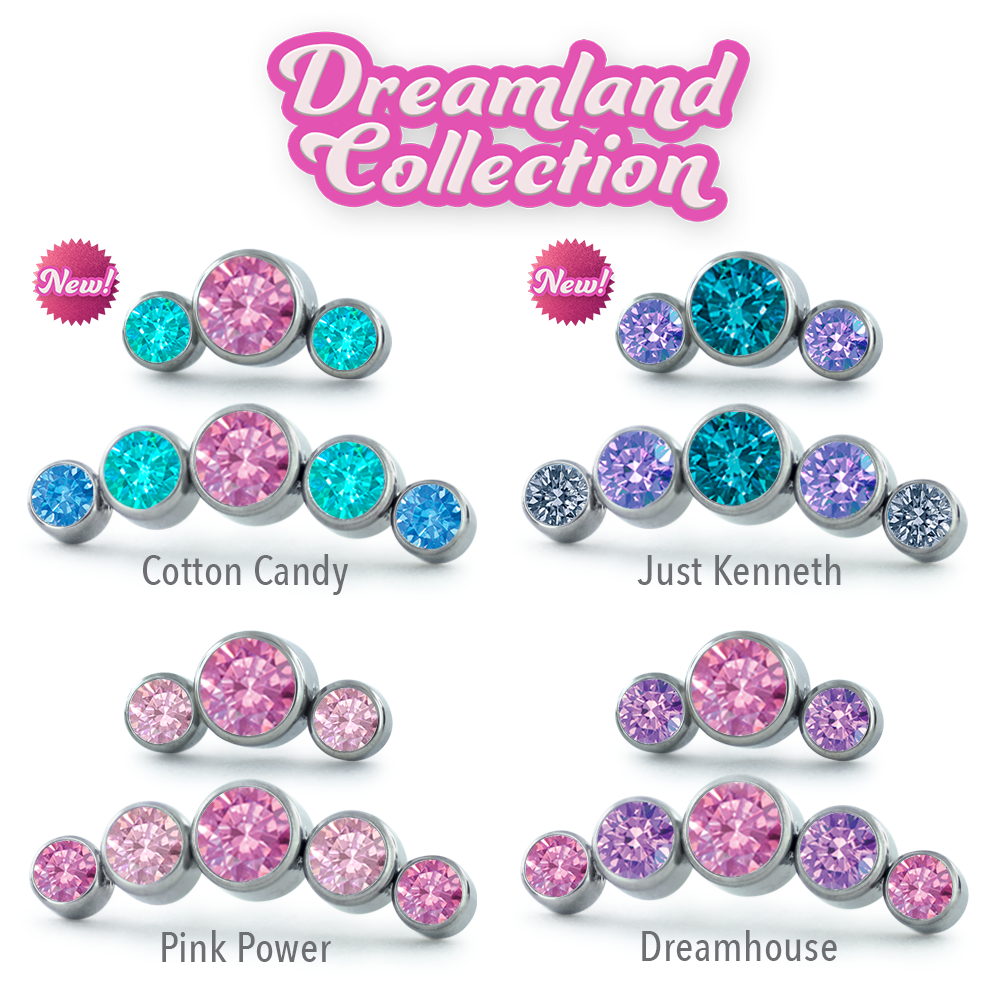 Dreamland Bezel Set Gem Cluster - Curved