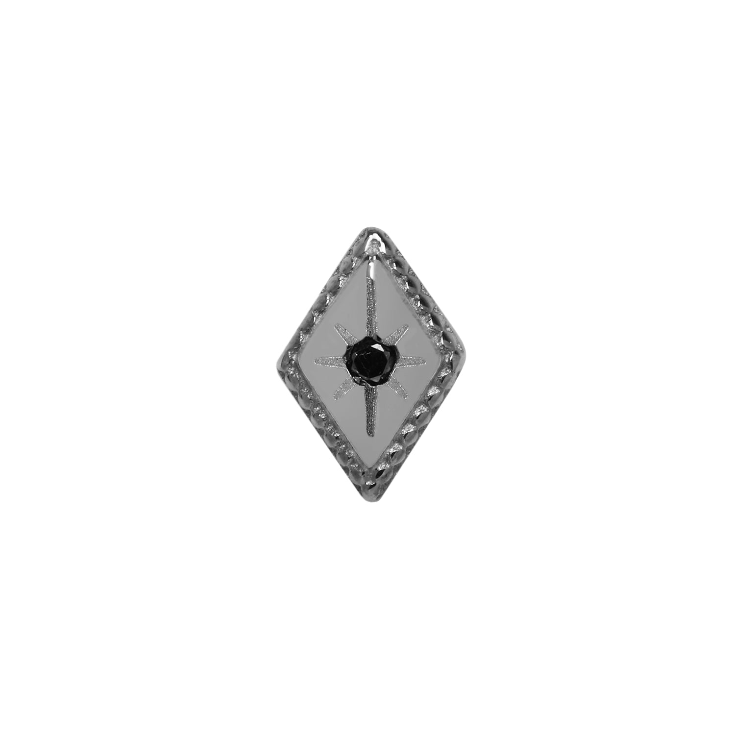 Etoile Black Rhodium Threadless End with Black Diamond