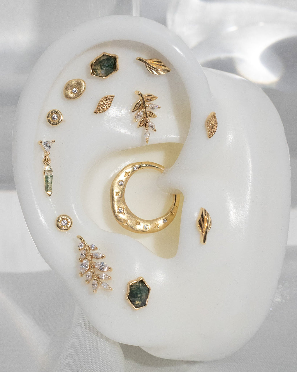 Savvy - Moss Agate + CZ - Threadless End