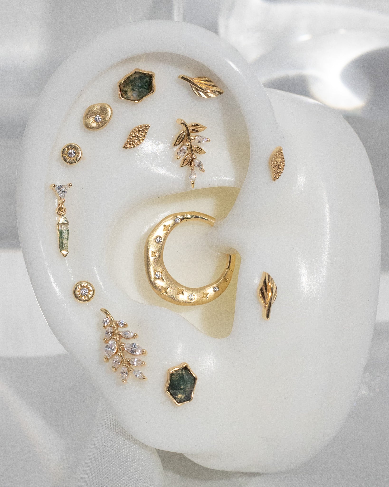 Savvy - Moss Agate + CZ - Threadless End