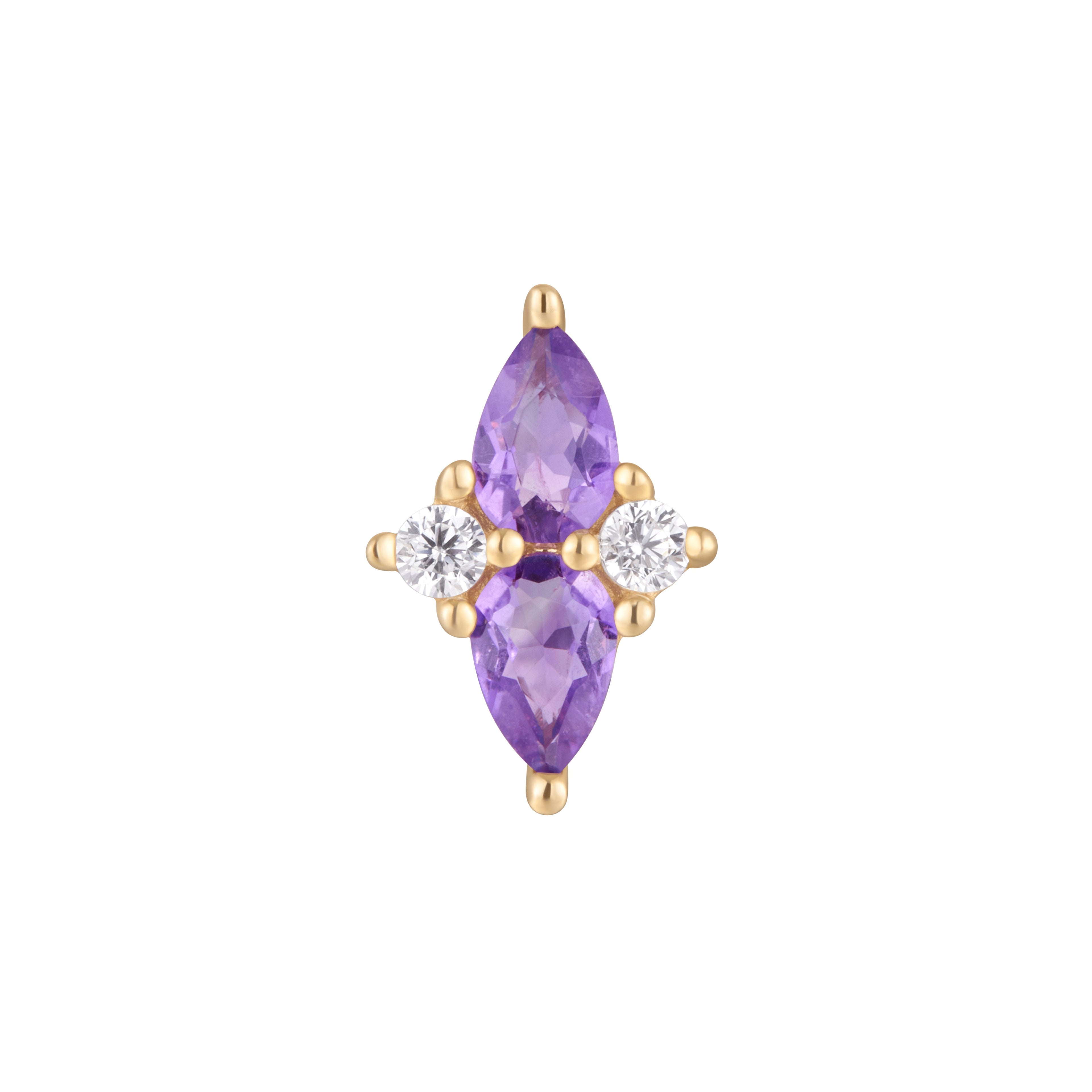 Ethereal - Amethyst + CZ - Threadless End