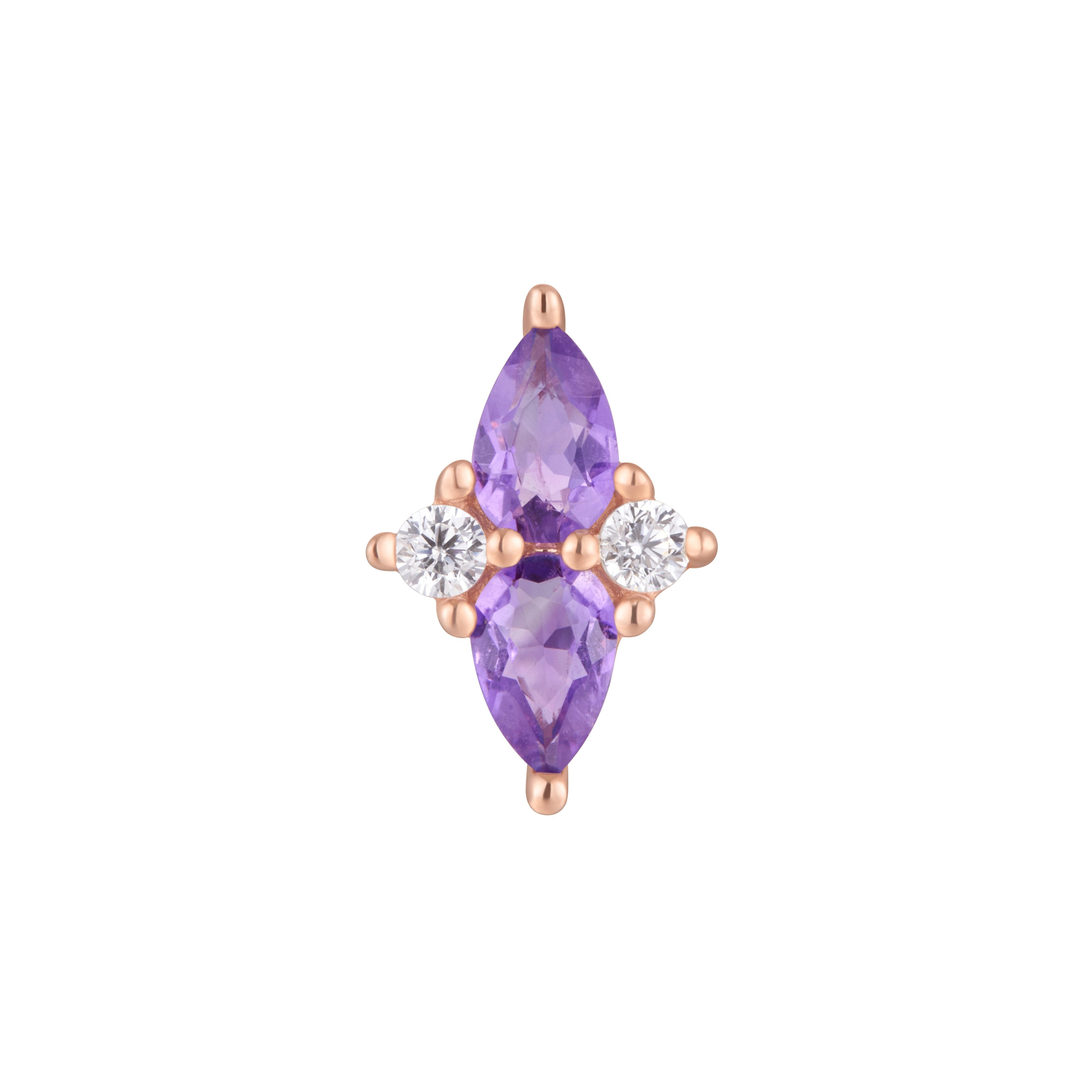 Ethereal - Amethyst + CZ - Threadless End