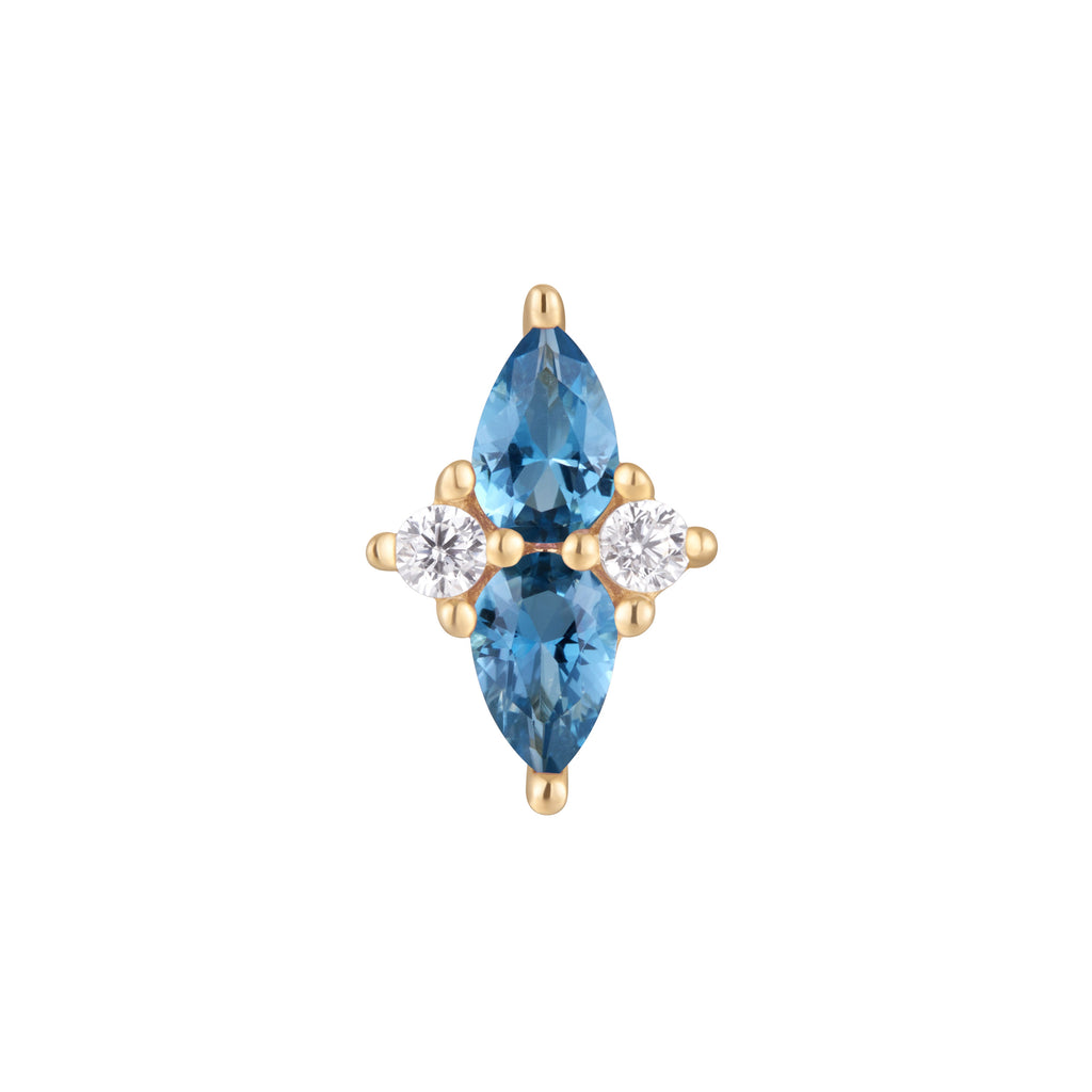 Ethereal - London Blue Topaz + CZ - Threadless End