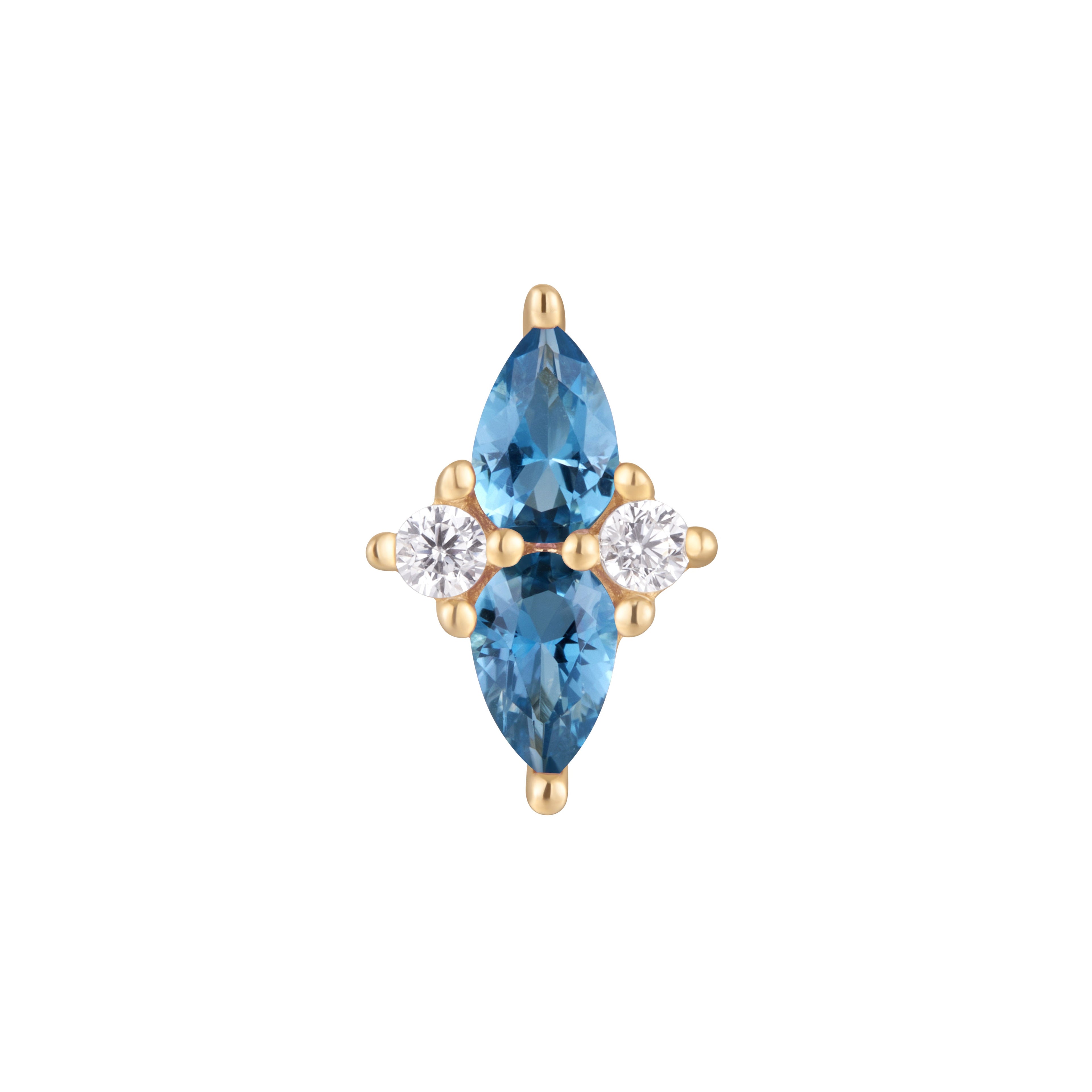 Ethereal - London Blue Topaz + CZ - Threadless End