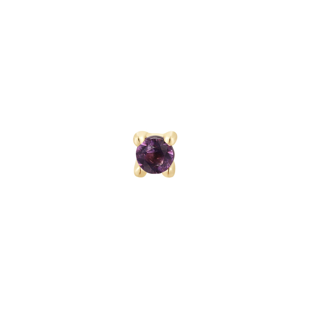 Prong Gem Threadless End with Amethyst