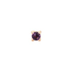 Prong Gem Flat Back Stud with Amethyst
