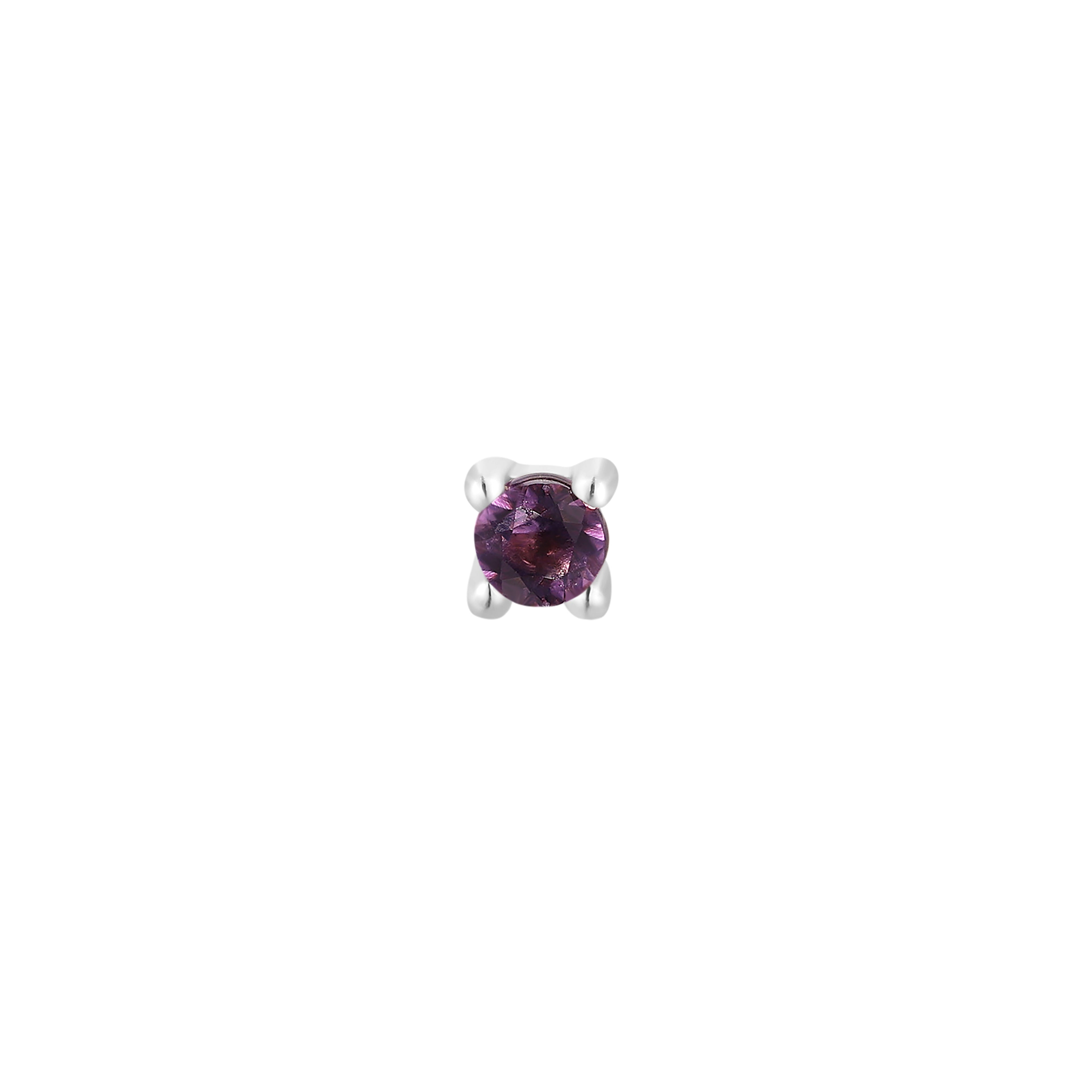 Prong Gem Threadless End with Amethyst