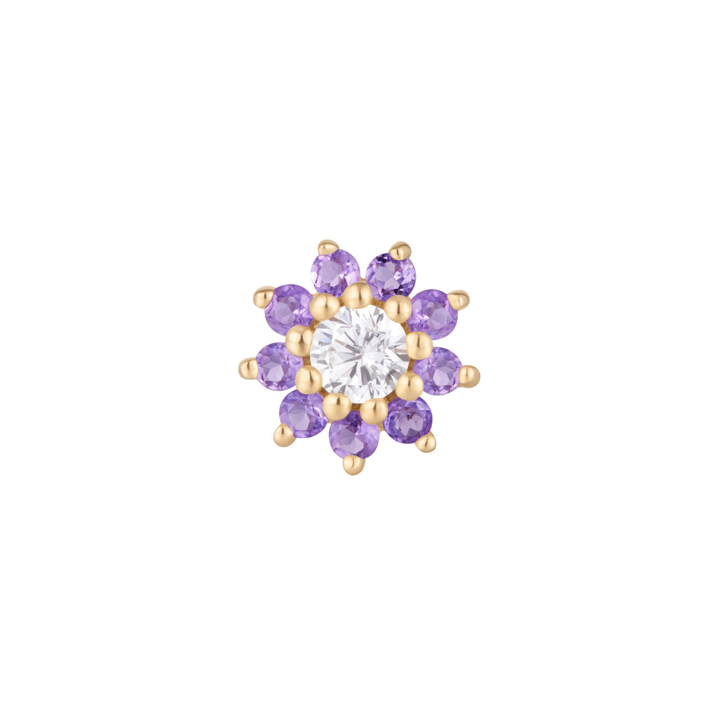 Eloise - Amethyst + CZ - Threadless End