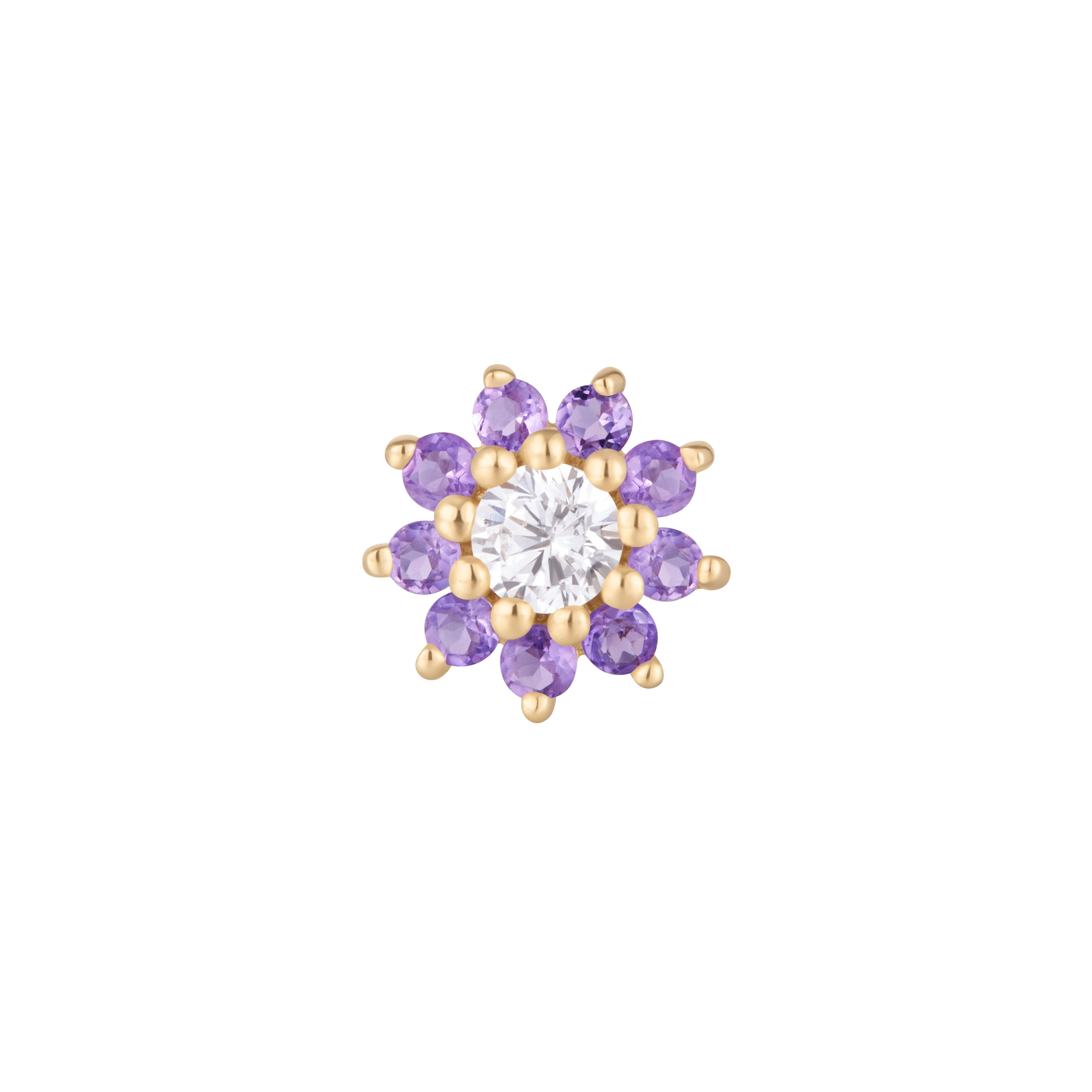 Eloise - Amethyst + CZ - Threadless End