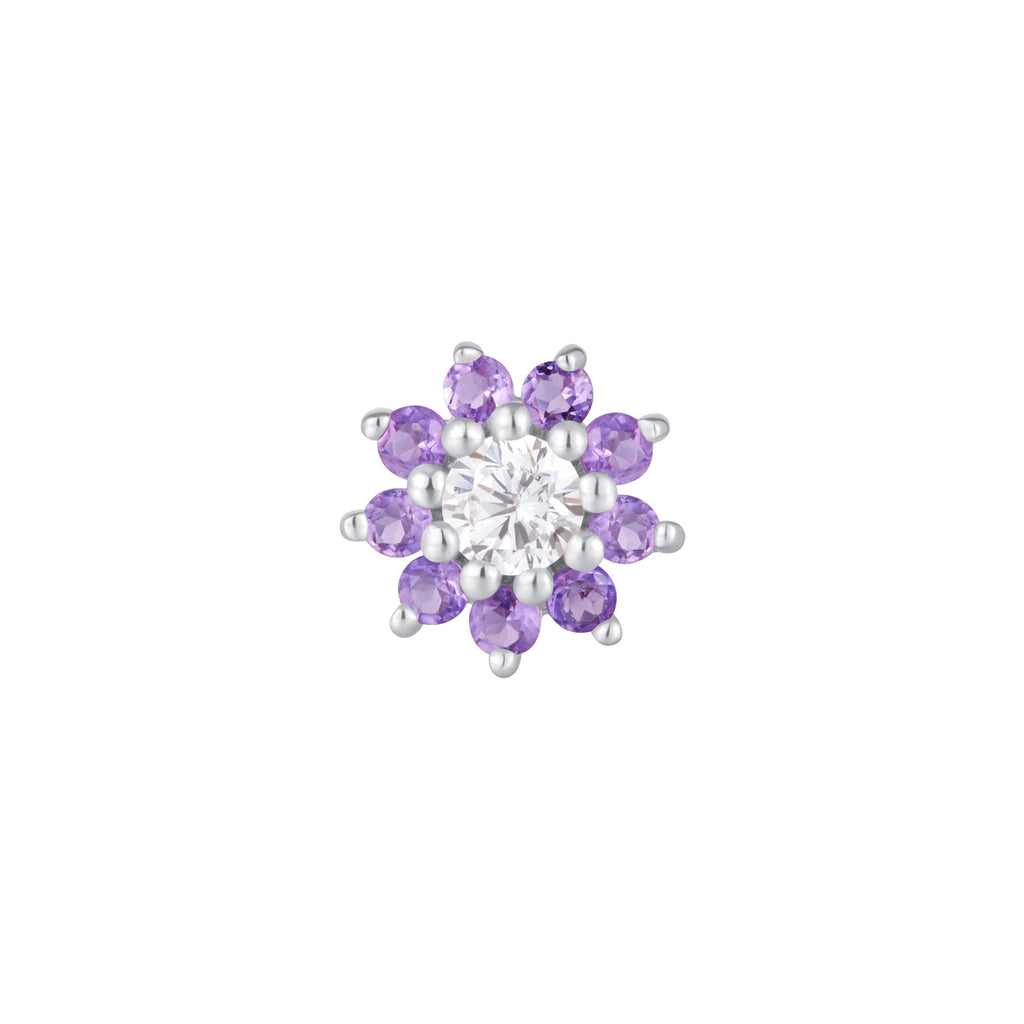 Eloise - Amethyst + CZ - Threadless End